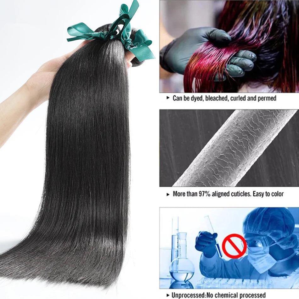 Straight Bundles Human Hair Brazilian Remy Long Thick hair