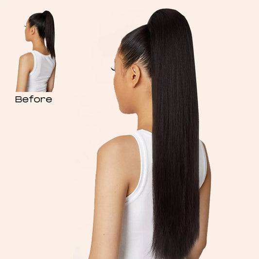 Long Straight Claw Clip In Ponytail Hair Extensions