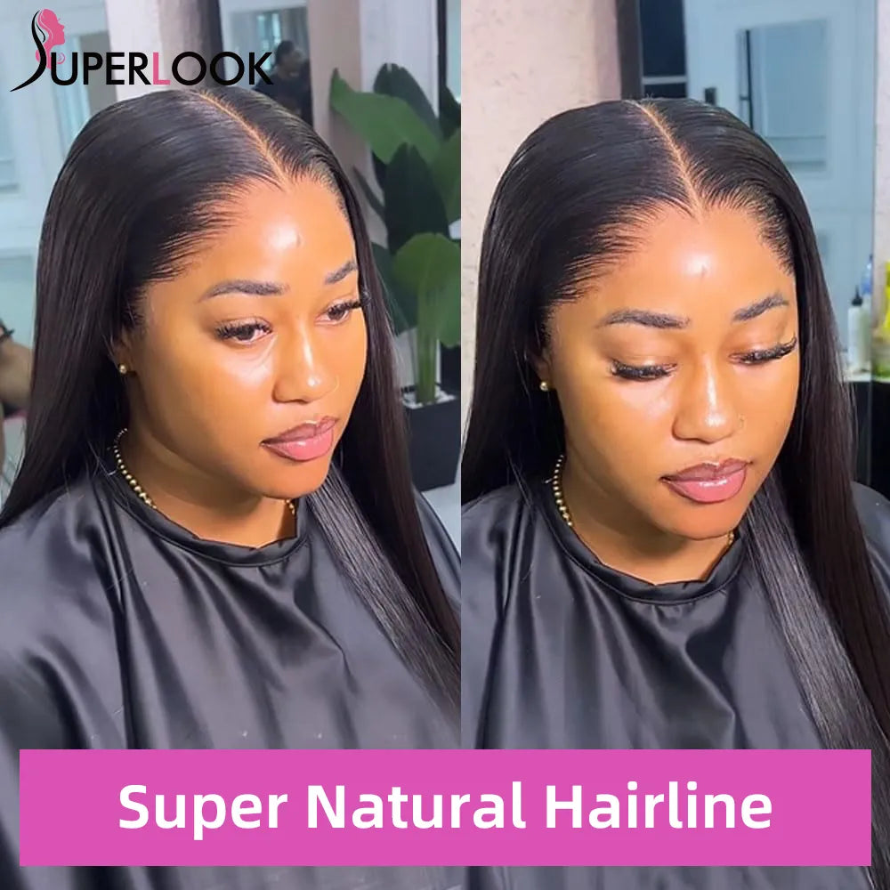 Ready To Wear Glueless Human Bleached Knots Brazilian Straight Human Hair
