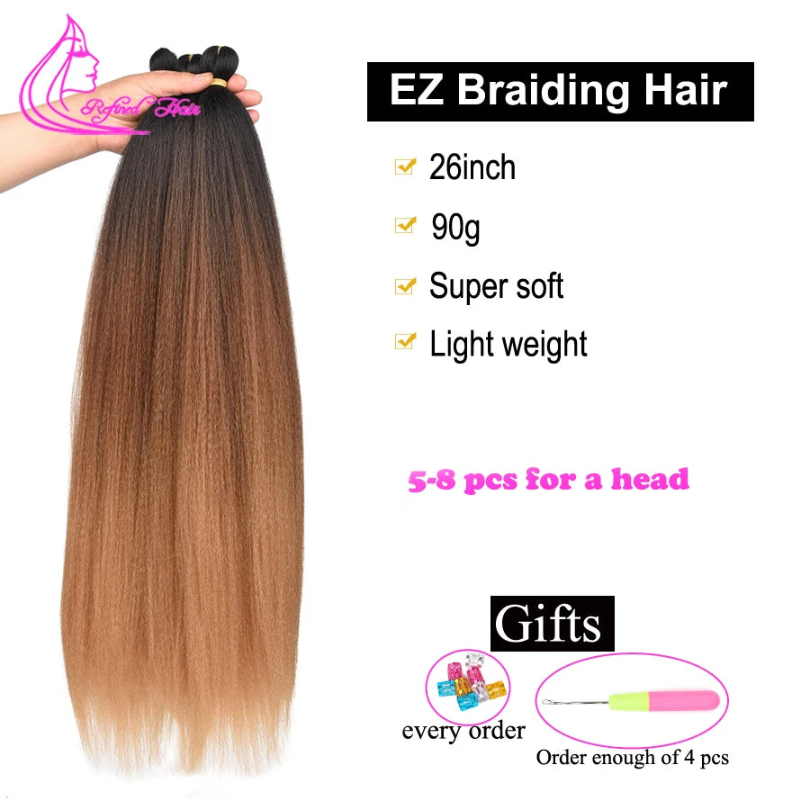 Braiding Hair Yaki Straight Crochet Synthetic