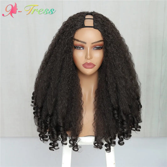 Curly V Part Wig