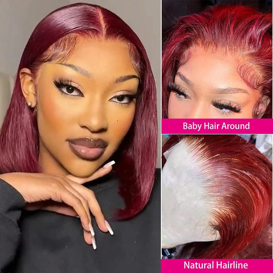 Straight Bob Wigs Lace Front Human Hair