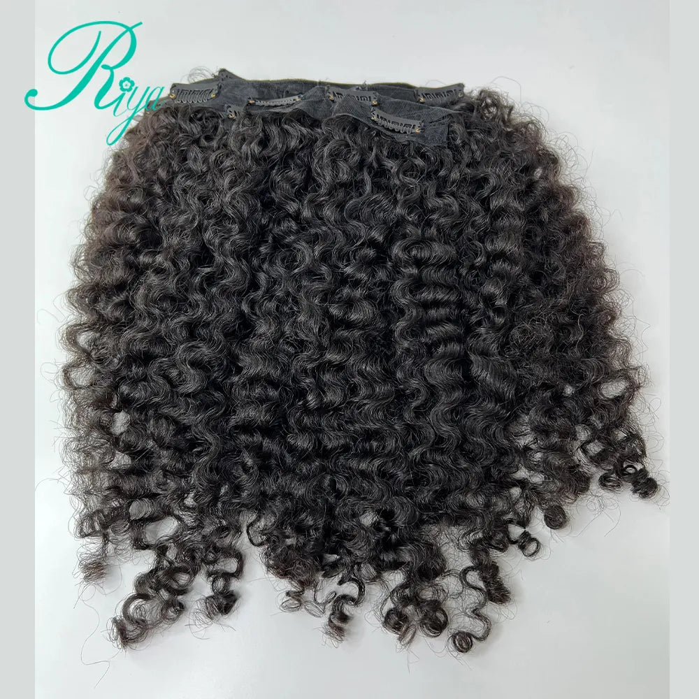 Remy Hair Clips In Brazilian Human Hair Burmese Curly Clip In Hair Extensions 7 Pieces