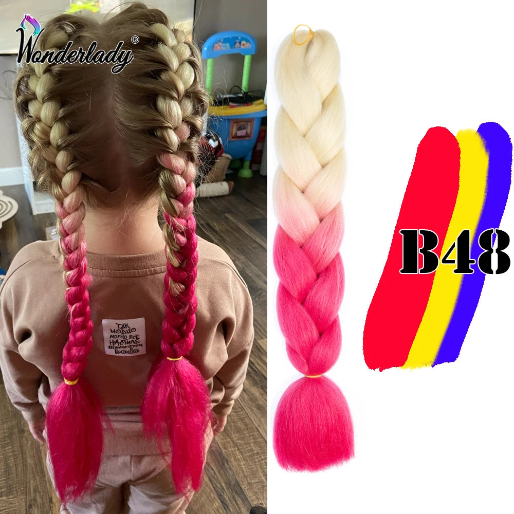 Synthetic Braiding Hair Extensions Packs Ombre Braiding Hair