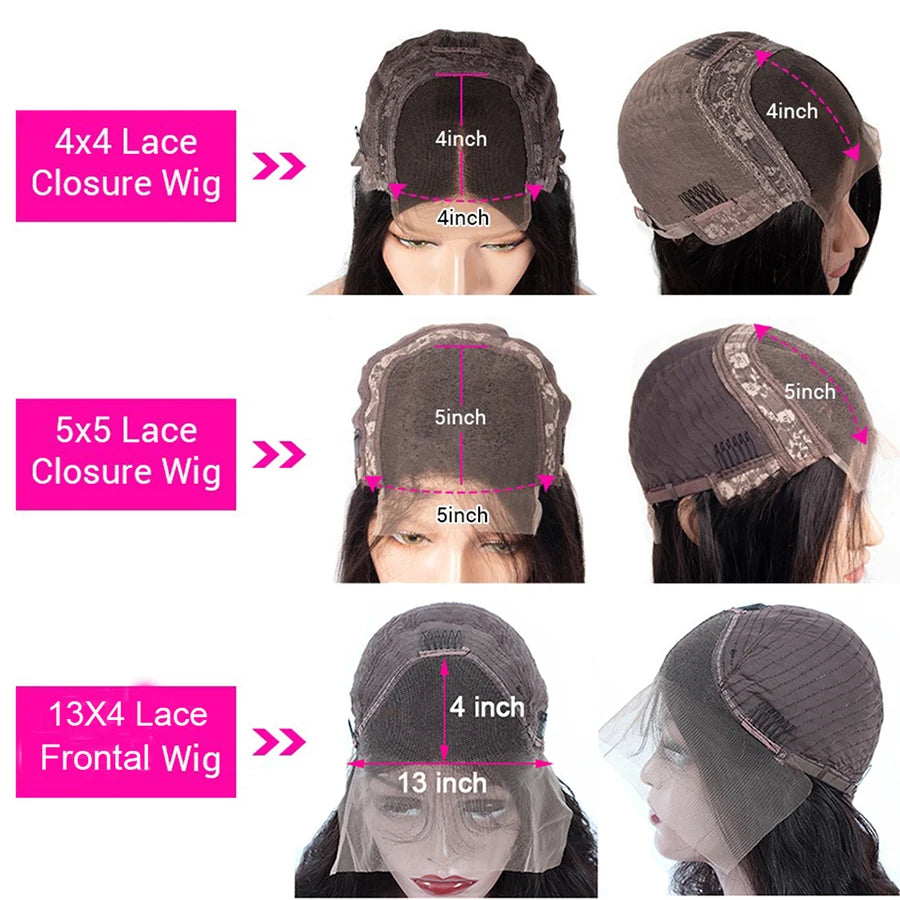 Body Wave Lace Front Wig Human Hair Wigs With Bangs Glueless Pre Plucked
