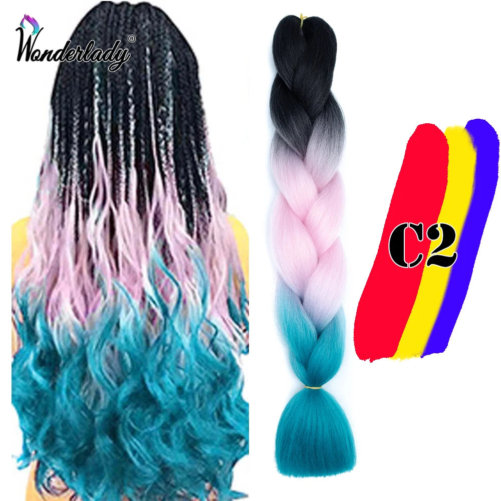Synthetic Braiding Hair Extensions Packs Ombre Braiding Hair