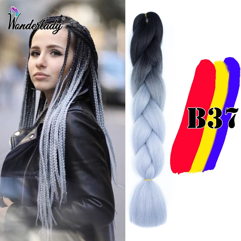 Synthetic Braiding Hair Extensions Packs Ombre Braiding Hair