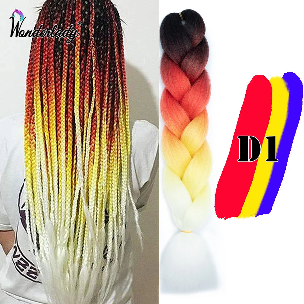 Synthetic Braiding Hair Extensions Packs Ombre Braiding Hair