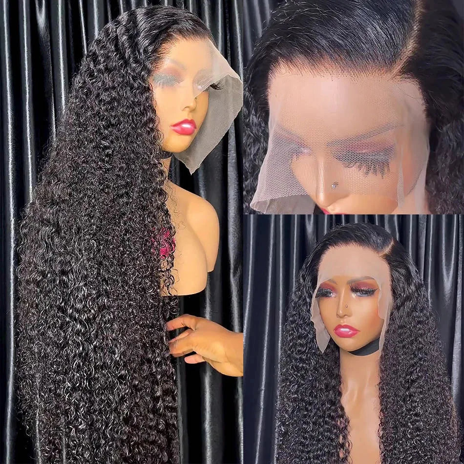 HD Lace Frontal Wig Jerry Curly Glueless Human Hair Pre Plucked Closure (Glueless Option)