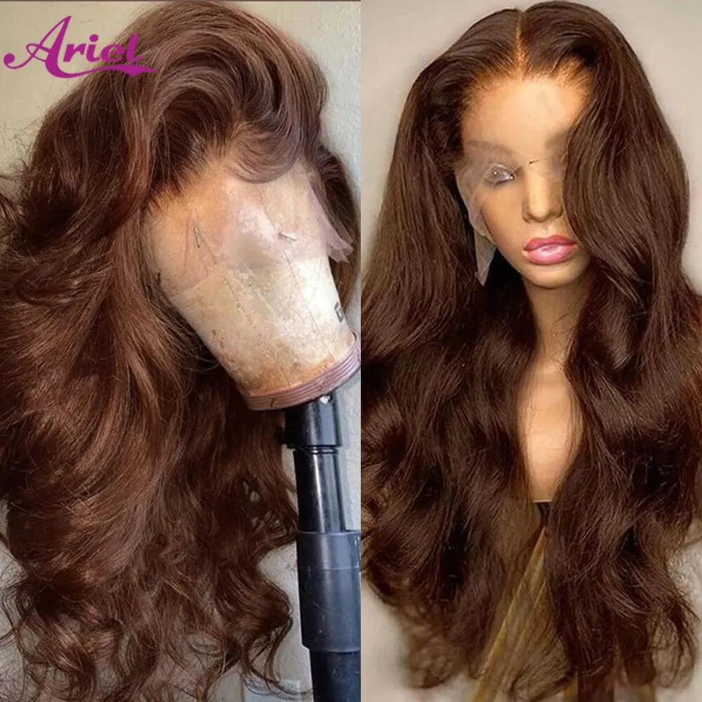 Body Wave Chocolate Brown HD Lace Front Wig Human Hair