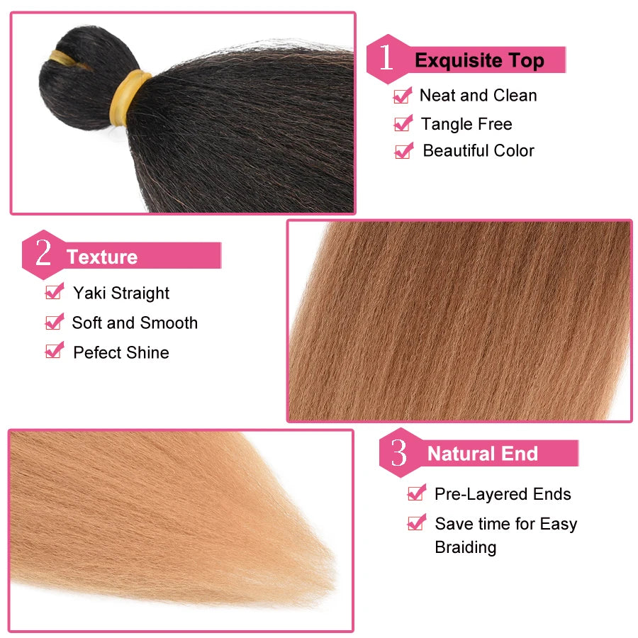 Pre Stretched Braid Synthetic Ombre Extensions