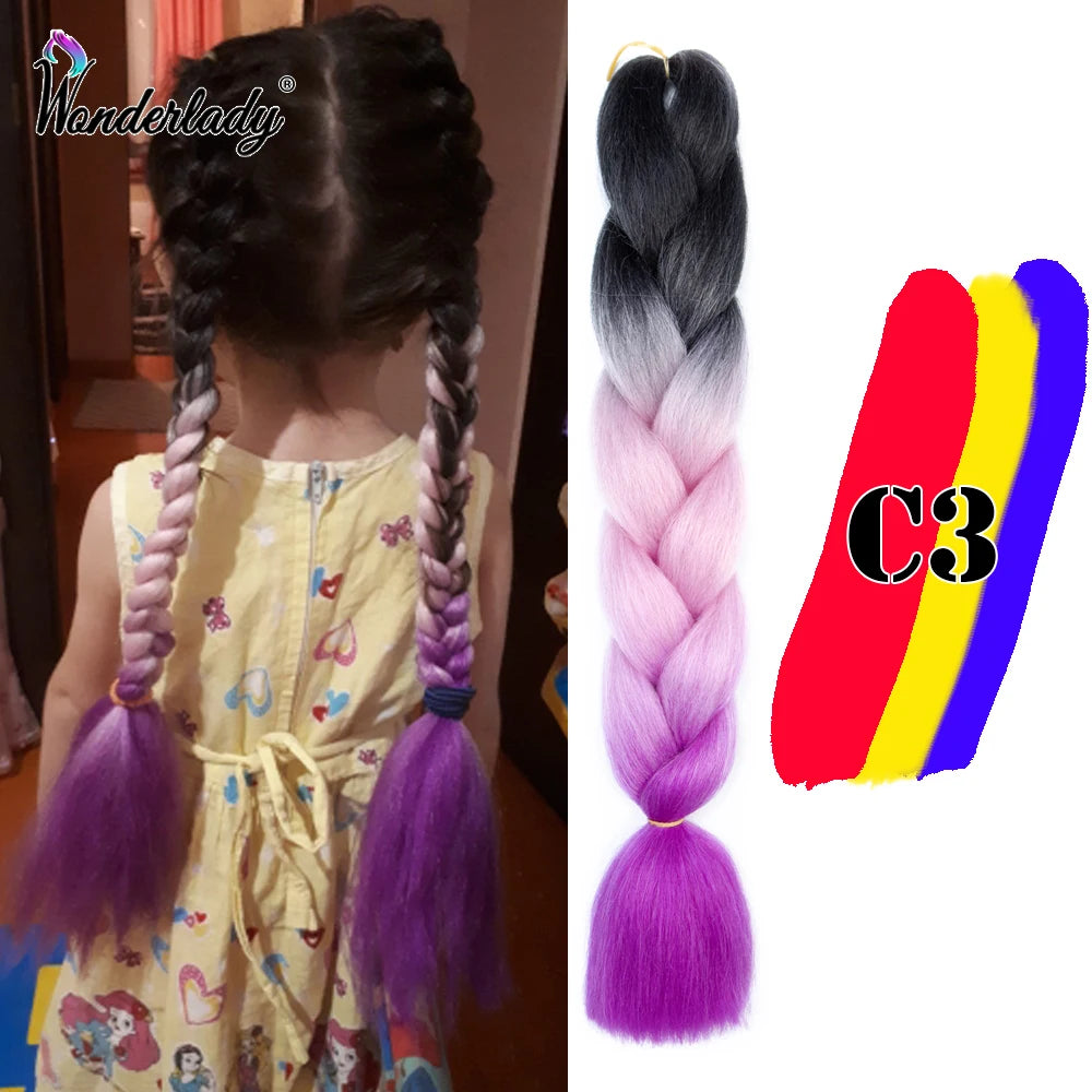 Synthetic Braiding Hair Extensions Packs Ombre Braiding Hair