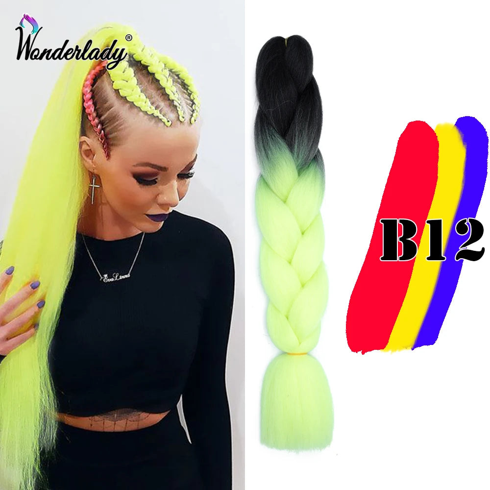 Synthetic Braiding Hair Extensions Packs Ombre Braiding Hair