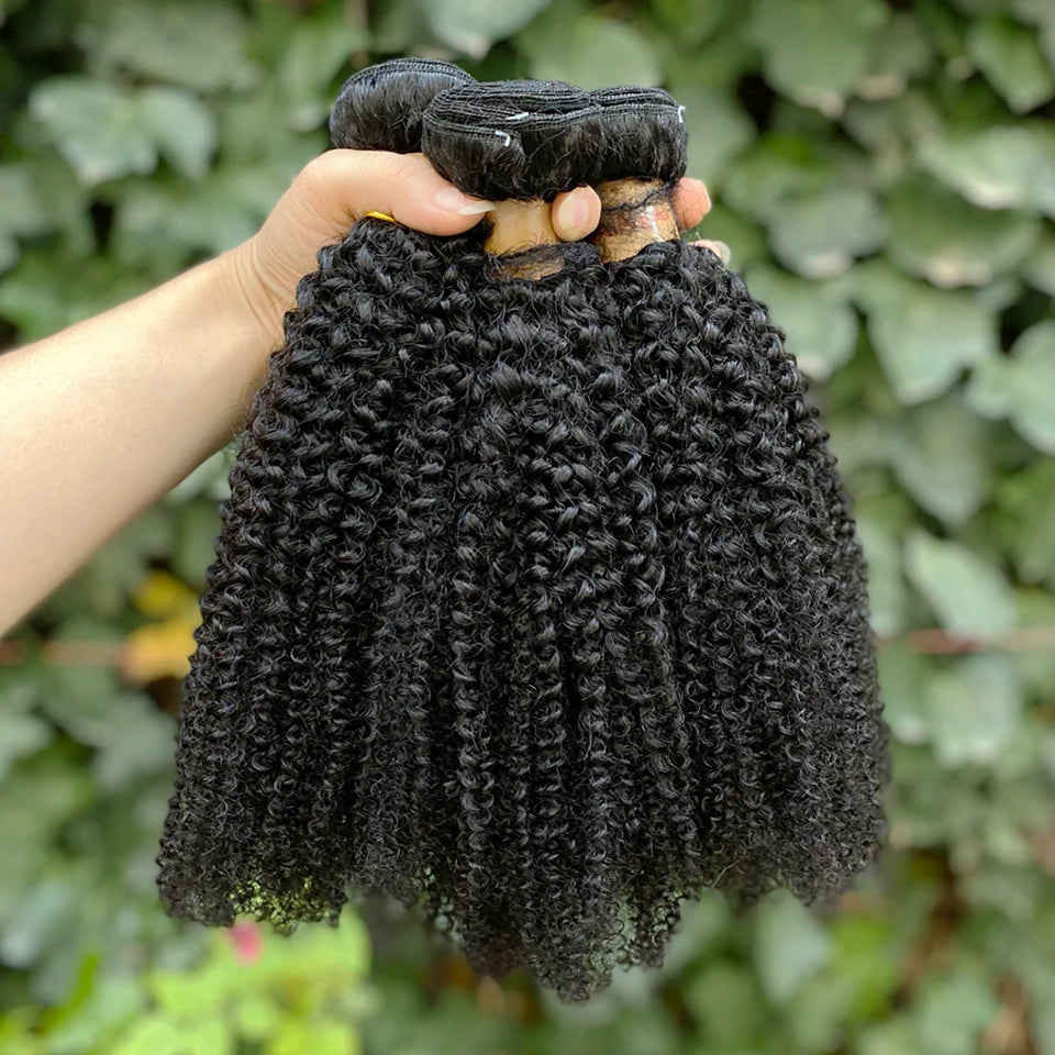 Afro Kinky Curly Bundles Brazilian Human Hair Bundles Deal 8-28" Hair Extensions Curly