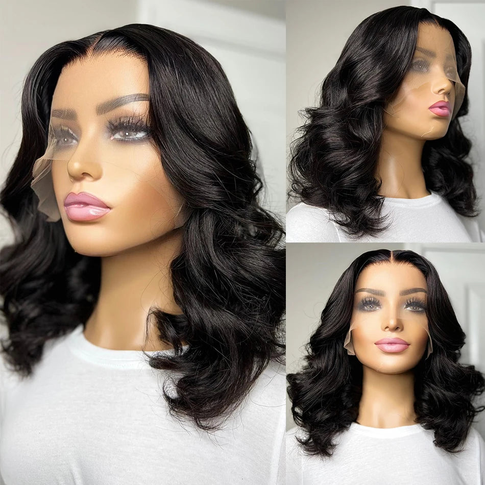 Brazilian Body Wave Lace Frontal Wig Short Bob Human Hair Wigs Closure