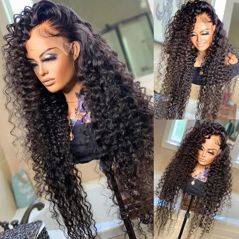 Deep Wave Frontal Curly Lace Front Human Hair Wigs