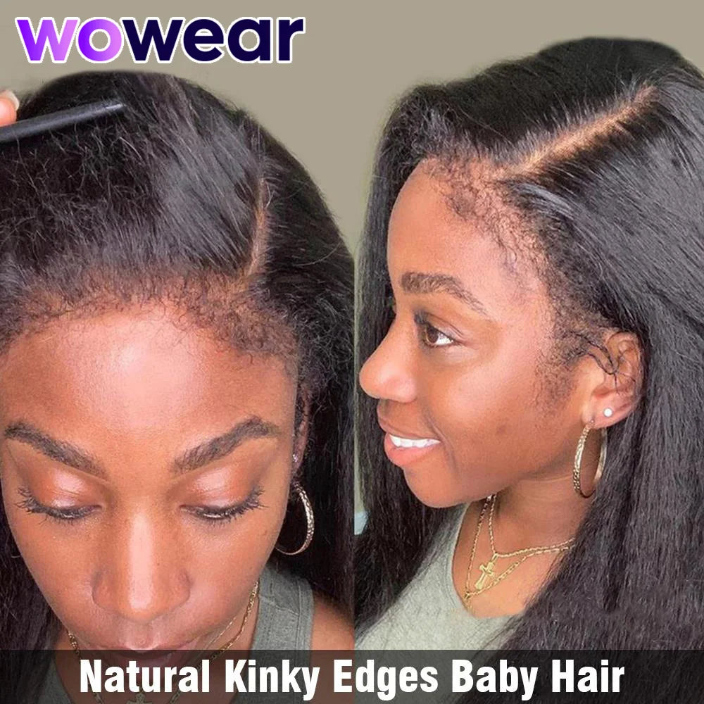 Hd Transparent Lace Frontal Kinky Straight Lace Front Human Hair Natural Hairline