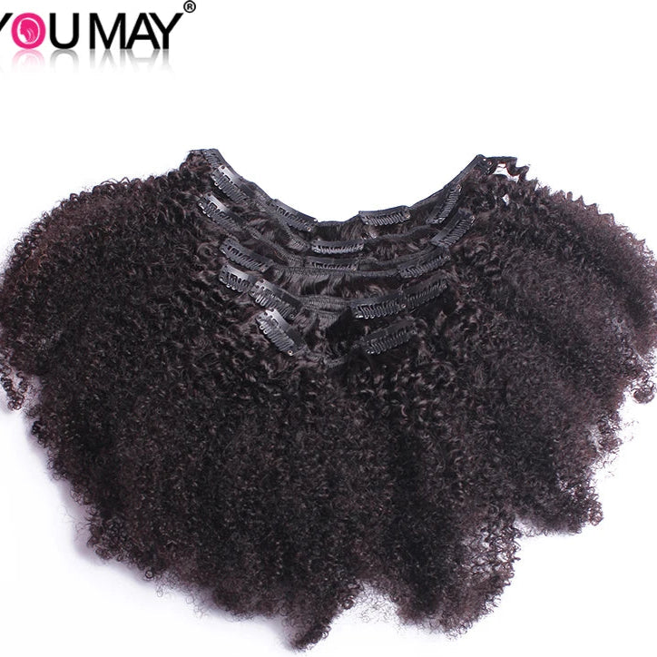 4B 4C Afro Kinky Curly Clip In Human Hair Extensions