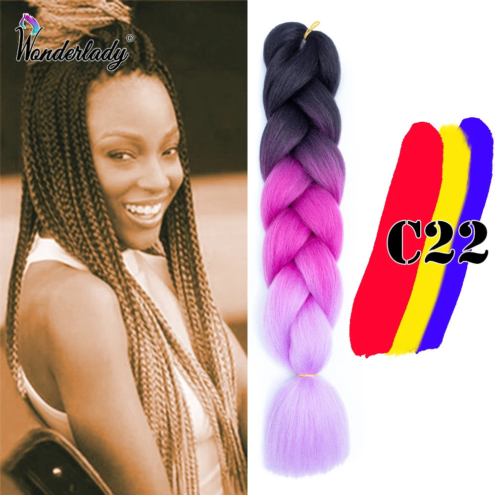 Synthetic Braiding Hair Extensions Packs Ombre Braiding Hair