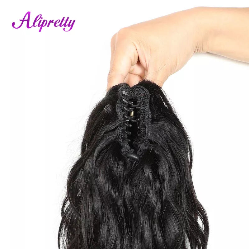 Brazilian Ponytail Human Hair Body Wave Extensions
