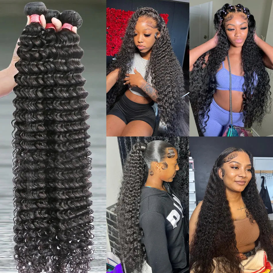 Loose Deep Wave Human Hair Bundles Remy Hair Raw Virgin Hair Extensions Brazilian