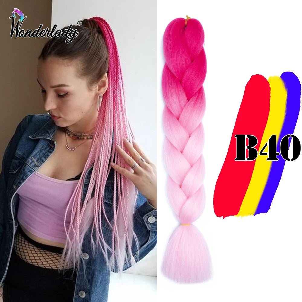 Synthetic Braiding Hair Extensions Packs Ombre Braiding Hair