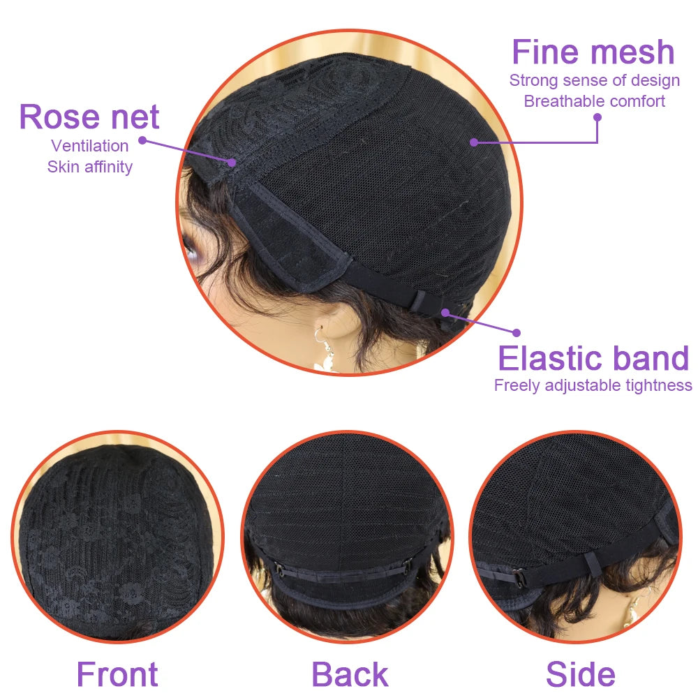 Short Finger Wave Human Hair Pixie Cut Wig