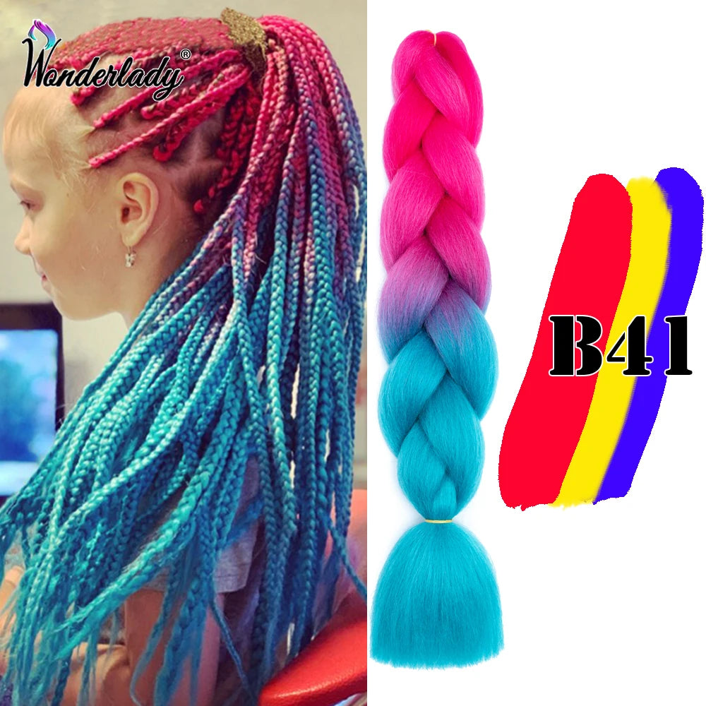 Synthetic Braiding Hair Extensions Packs Ombre Braiding Hair