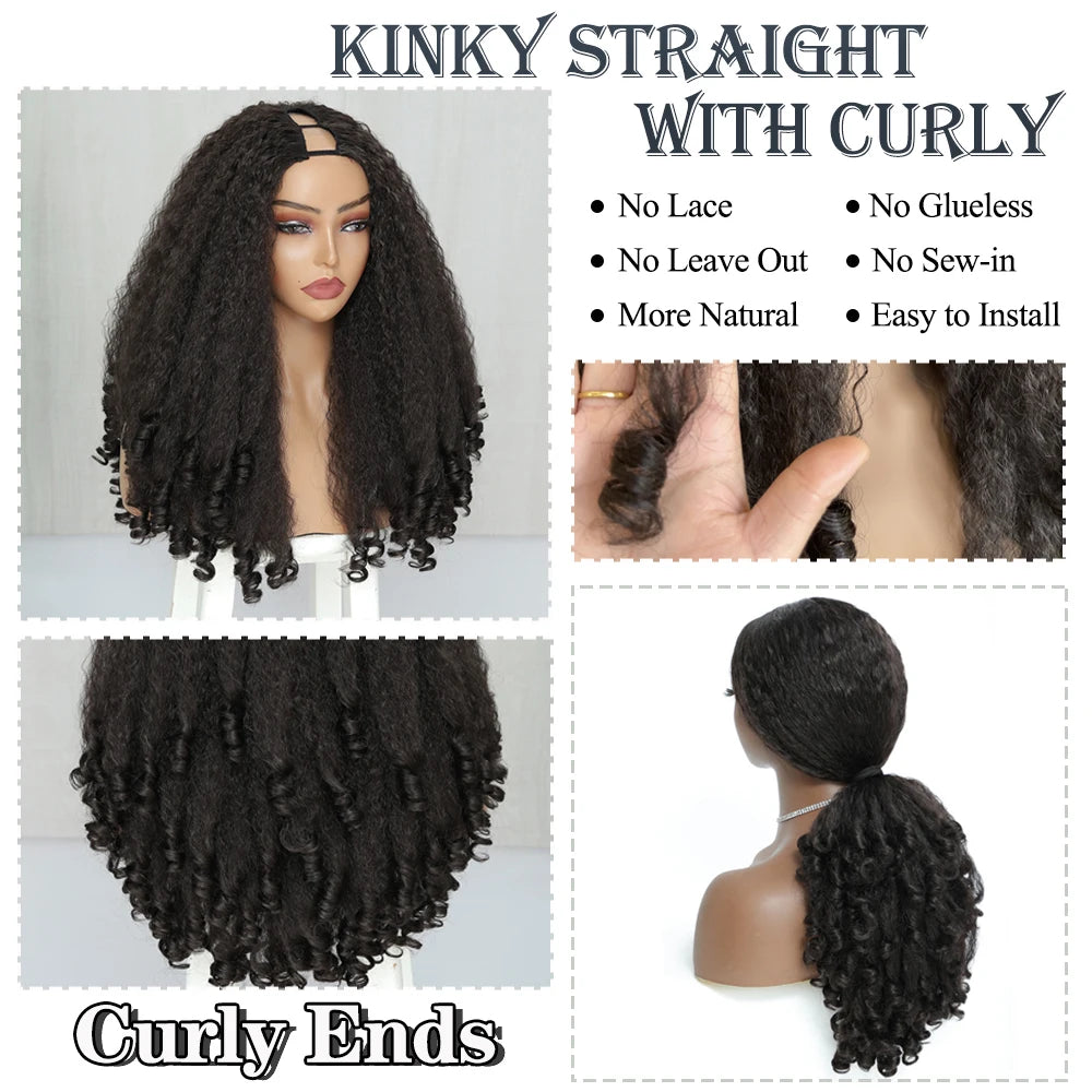 Curly V Part Wig