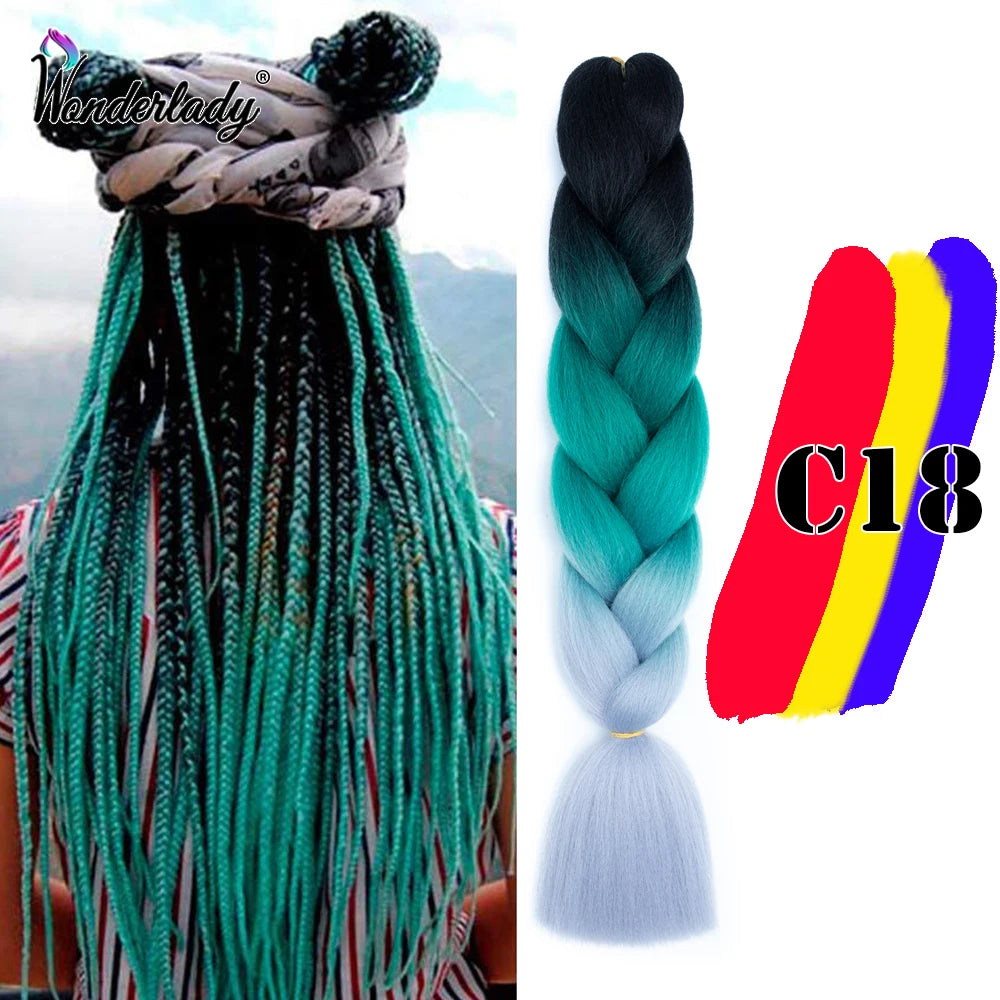 Synthetic Braiding Hair Extensions Packs Ombre Braiding Hair