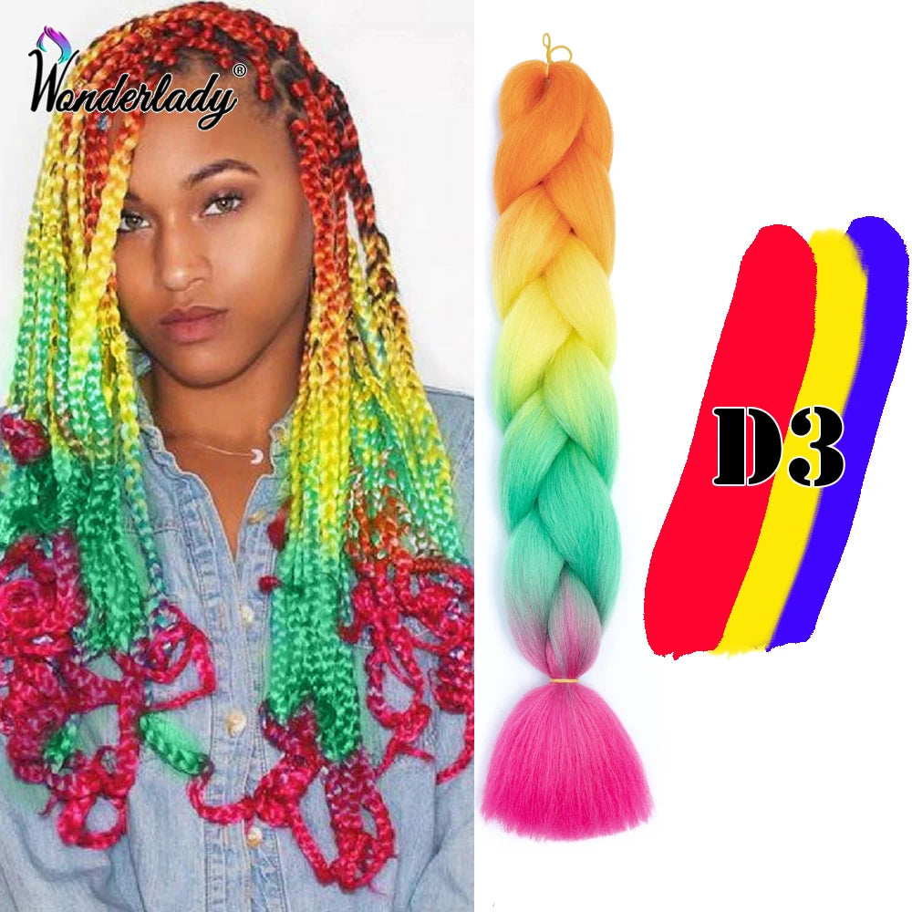 Synthetic Braiding Hair Extensions Packs Ombre Braiding Hair