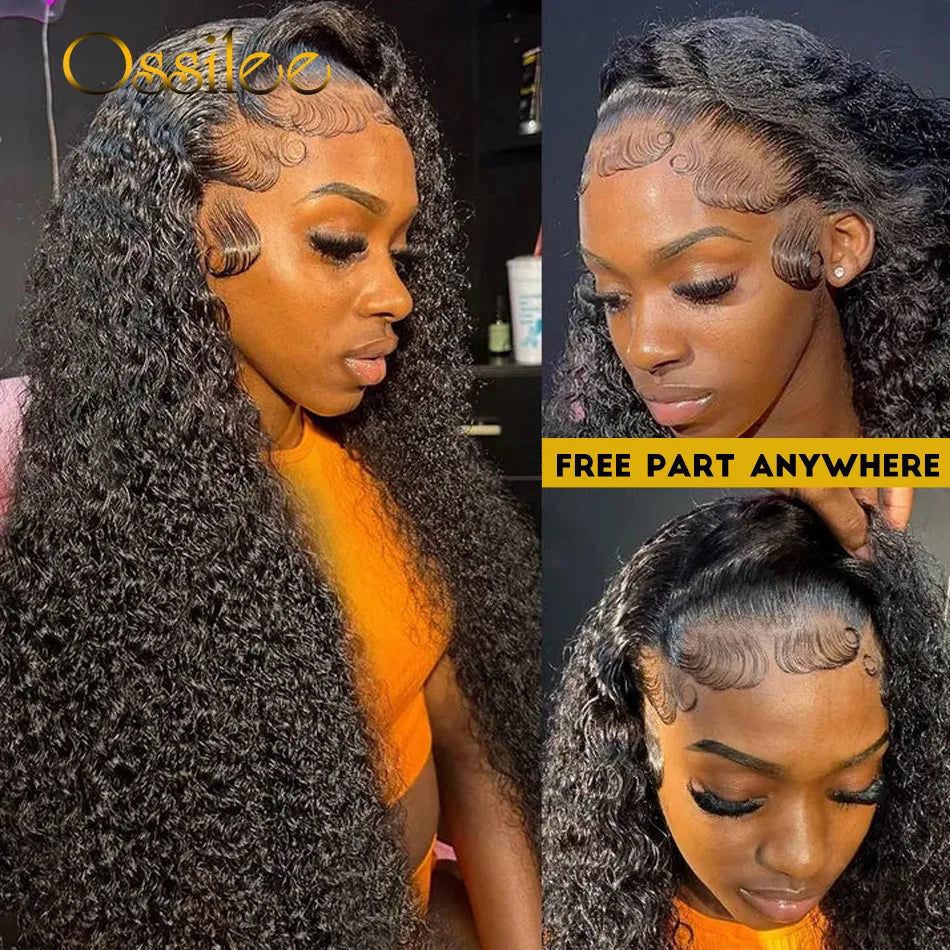 HD Lace Frontal Wig Jerry Curly Glueless Human Hair Pre Plucked Closure (Glueless Option)