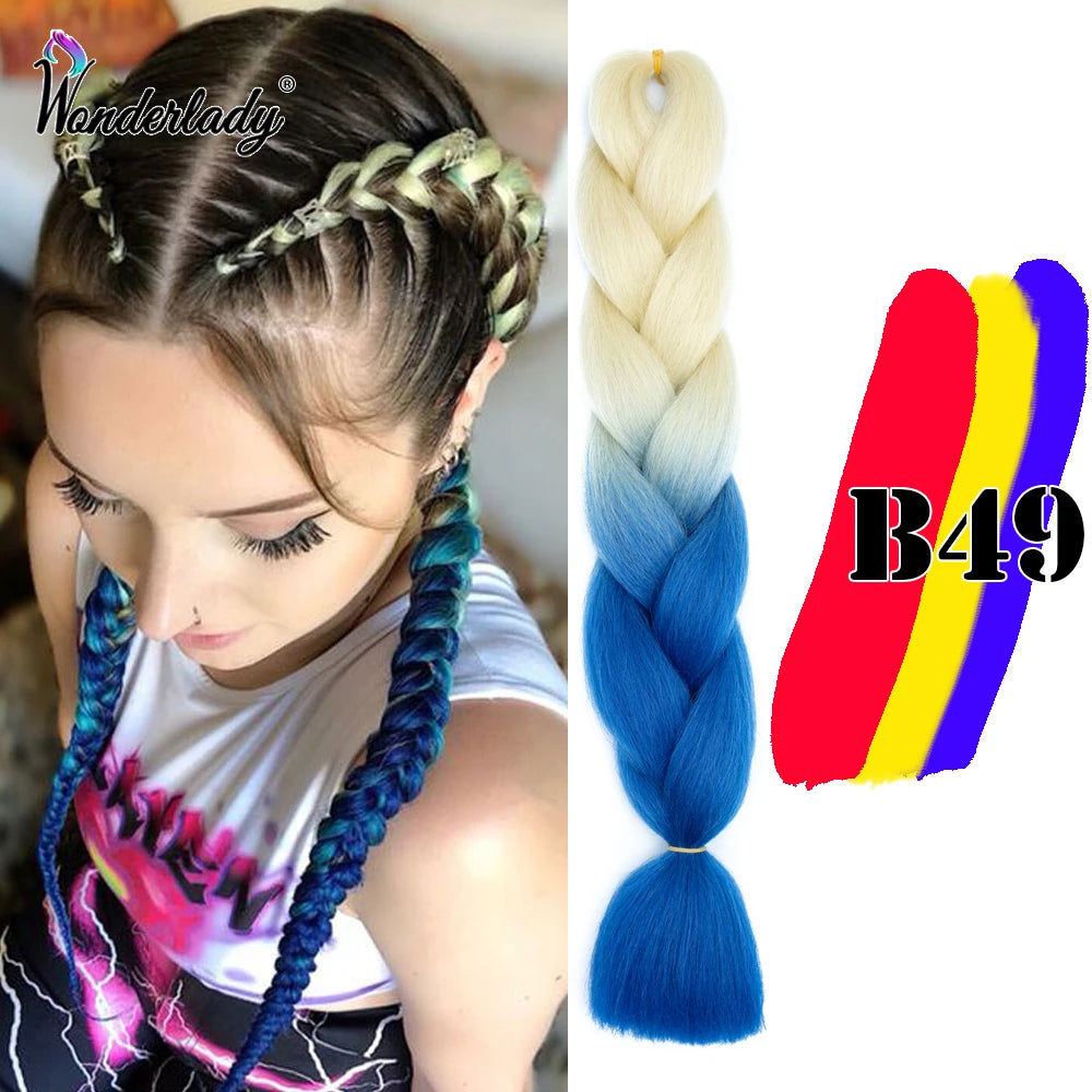Synthetic Braiding Hair Extensions Packs Ombre Braiding Hair