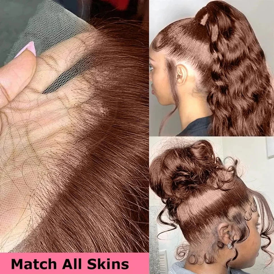 Body Wave Chocolate Brown HD Lace Front Wig Human Hair