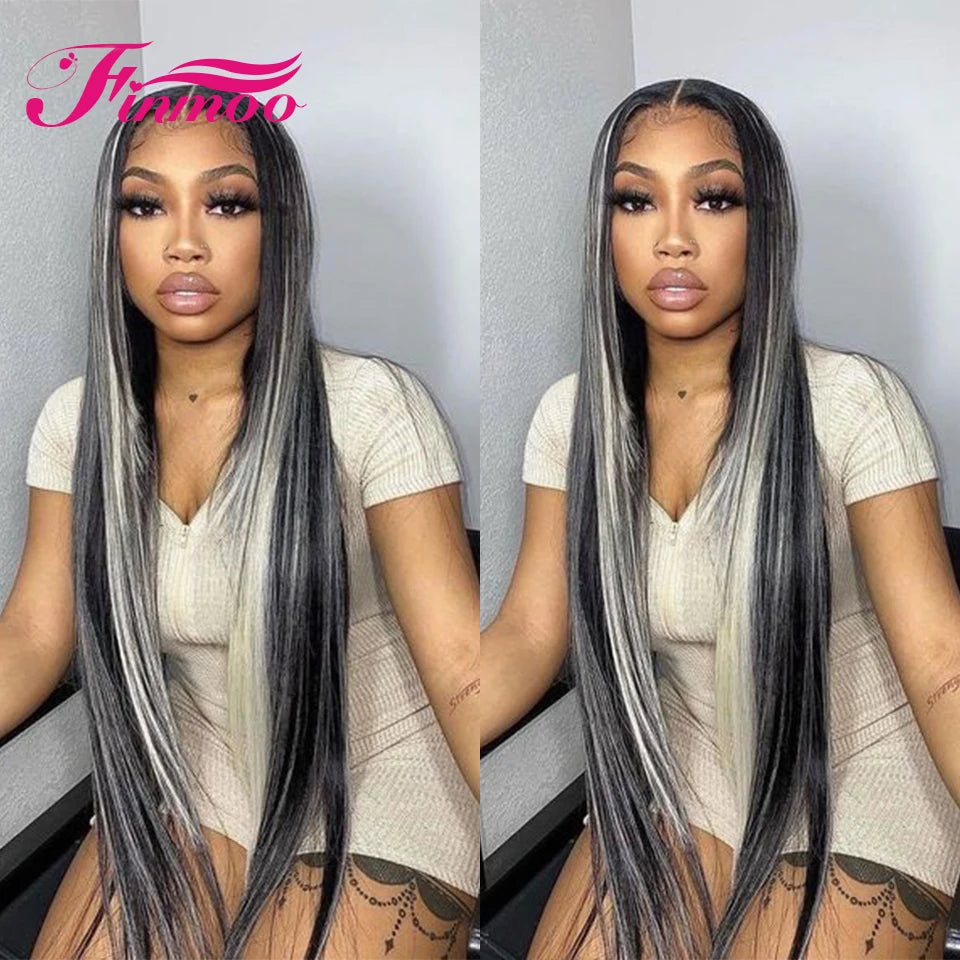 Oreo 613 Highlight Lace Front Wig Human Hair Wig Blonde Lace Front Straight Pre Plucked