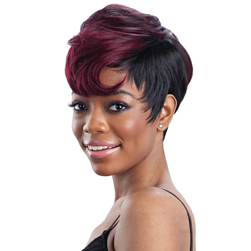 Synthetic Hair Color Wigs Short Straight Side Part Wig 4 Colors Available