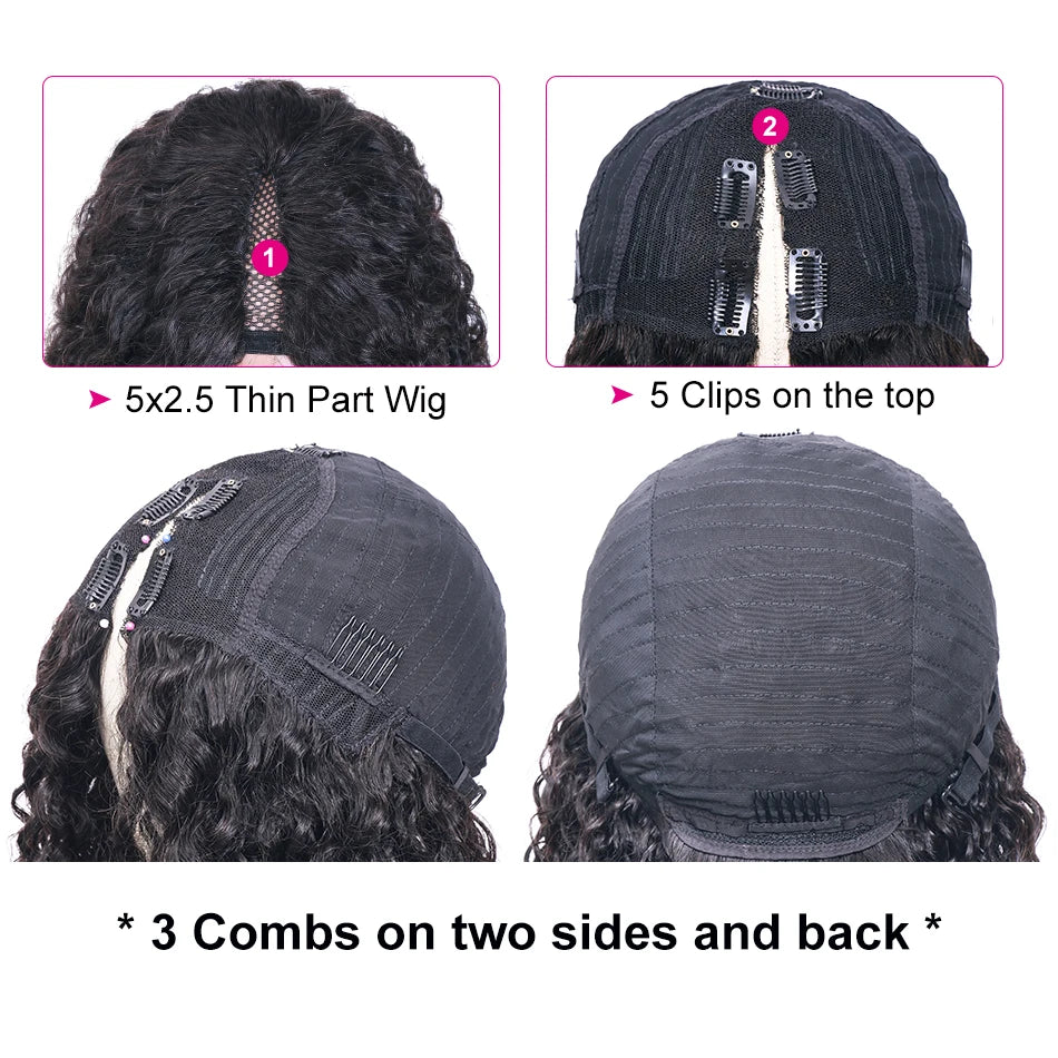 Curly Hair V Part Wig